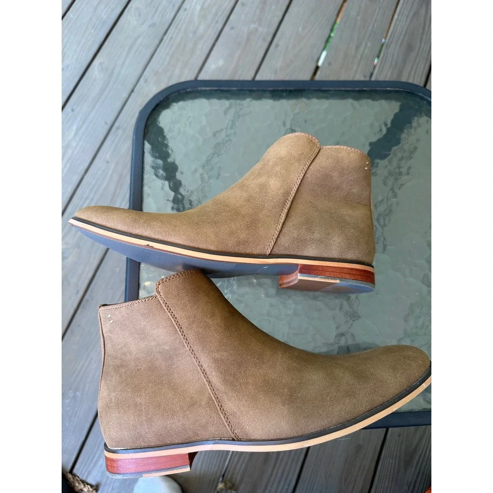 Steve Madden Ankle Boots Taupe Suede, Zipper Closure Casual Style Mens Size‎ 8M